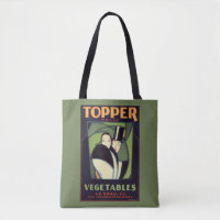 Vintage Vegetable Topper Label, Art Deco Romance