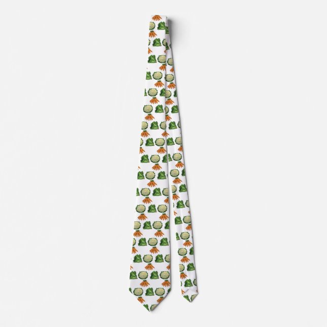 Vintage Vegetables; Carrots, Cauliflower, Lettuce Tie (Front)