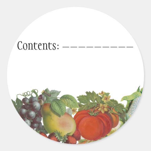Vintage Vegetables Custom Seed Packet Labels (Front)