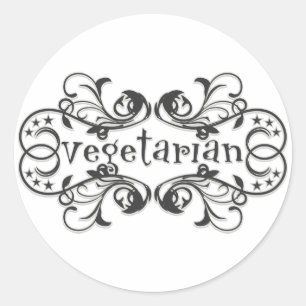 Vintage Vegetarian Classic Round Sticker
