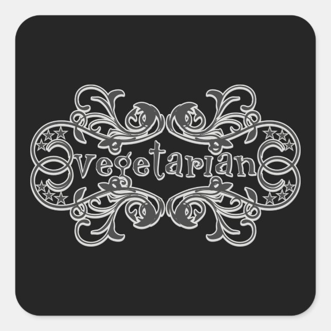 Vintage Vegetarian Square Sticker (Front)