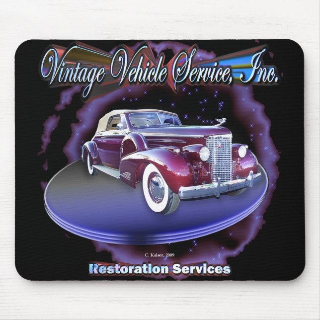 VINTAGE VEHICLE SERVICE MOUSE PAD (Front)