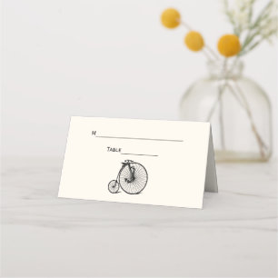 Vintage Velocipede Bicycle Place Escort Card Ivory