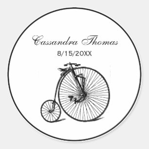 Vintage Velocipede Penny Farthing Bicycle Bike Classic Round Sticker