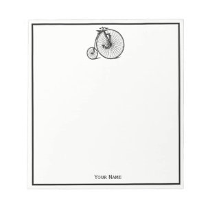 Vintage Velocipede Penny Farthing Bicycle Bike Notepad