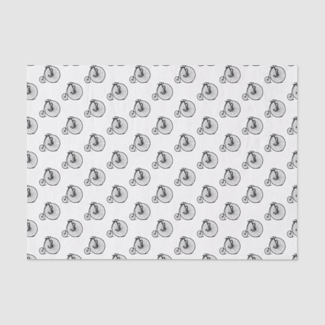Vintage Velocipede Penny Farthing Bicycle Bike Tissue Paper (Front)