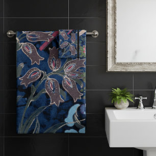 Vintage Velvet Blossoms: Gothic-inspired elegance Bath Towel Set