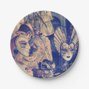 Vintage Venetian carnival masks Paper Plate