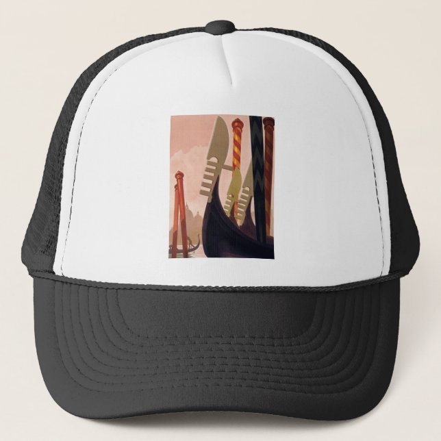 Vintage Venezia Gondolas Trucker Hat (Front)