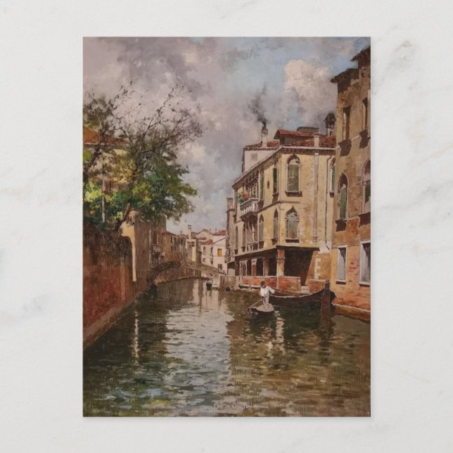 Vintage Venice Antonio Leto Venetian Canal Postcard (Front)