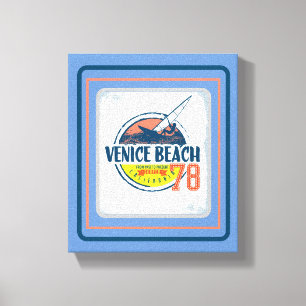 Vintage Venice Beach 1978 Surf Art Poster Canvas Print