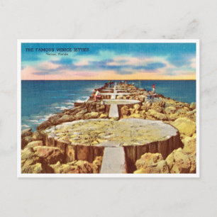 Vintage Venice, Florida, jetty ocean scene Postcard
