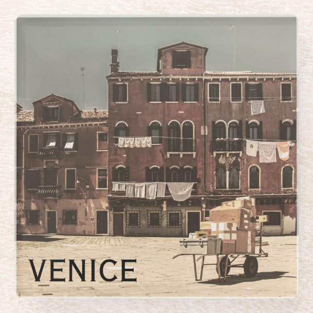Vintage Venice Glass Coaster (Front)