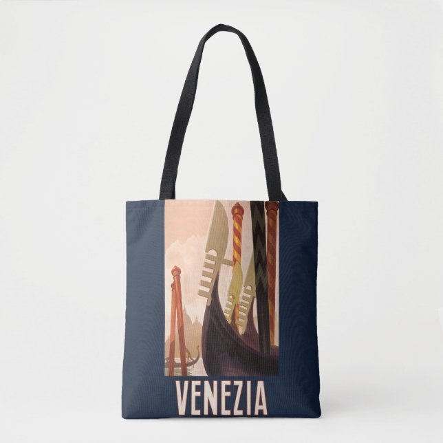 Vintage Venice Italy Gondola Travel Tote Bag (Front)