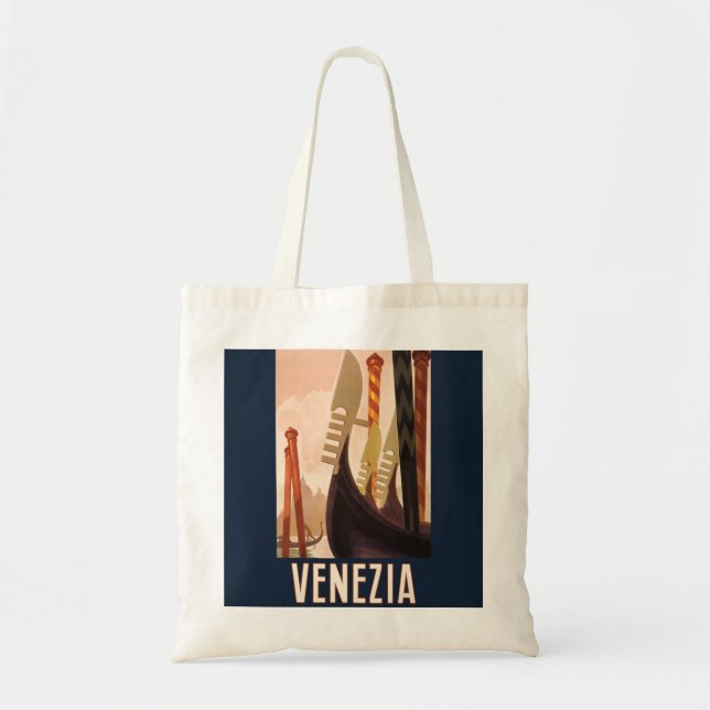 Vintage Venice Italy Gondola Travel Tote Bag (Front)