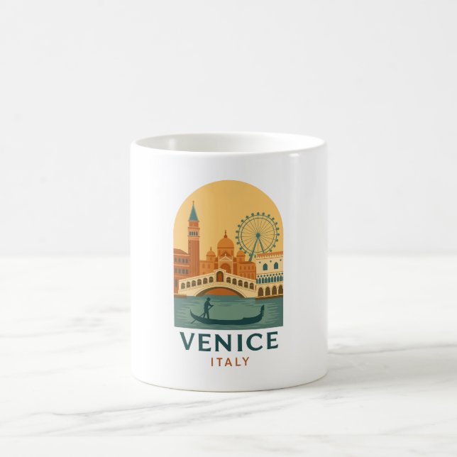 Vintage Venice Italy Travel Coffee Mug – Retro Art (Center)