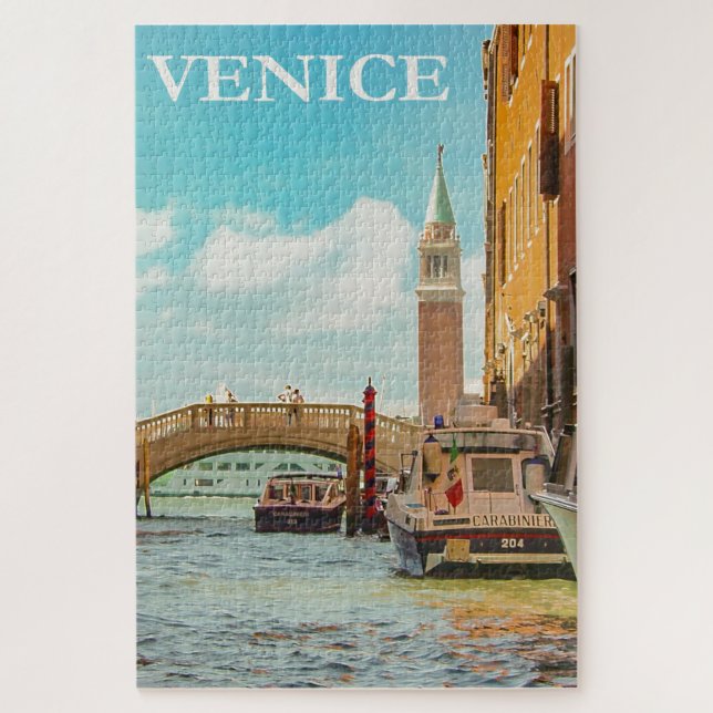 Vintage Venice Italy Travel Jigsaw Puzzle (Vertical)