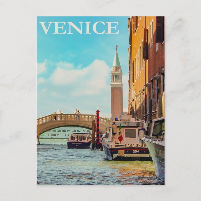 Vintage Venice Italy Travel Postcard (Front)