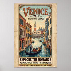 Vintage Venice Italy Travel Poster