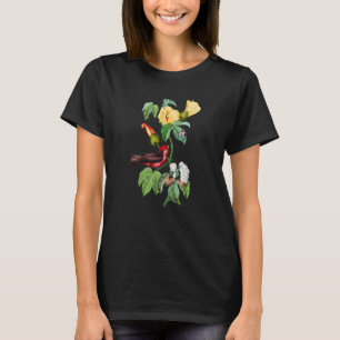 Vintage Vermilion Flycatcher Bird Illustration Ani T-Shirt