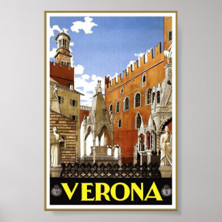 Vintage Vérone Italie Art Travel Classic Poster