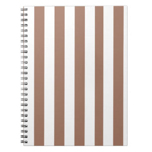 Vintage Vertical Stripes Mocha Mousse White Notebook