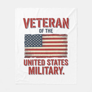 Vintage Veteran USA Flag Military Vector Design_1 Fleece Blanket