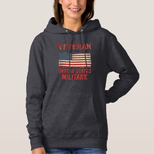 Vintage Veteran USA Flag Military Vector Design_1 Hoodie