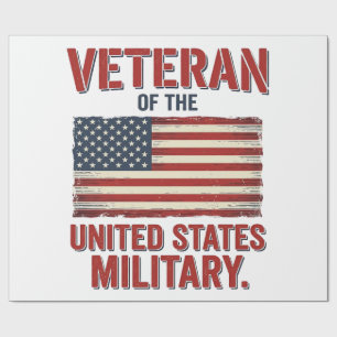 Vintage Veteran USA Flag Military Vector Design_1 Wrapping Paper