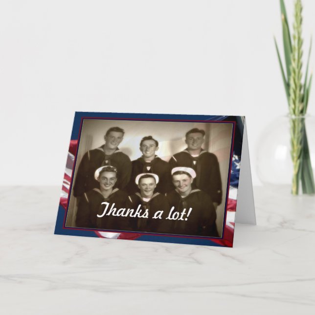 Vintage Veterans Day, Thanks a lot! -Military Card (Front)