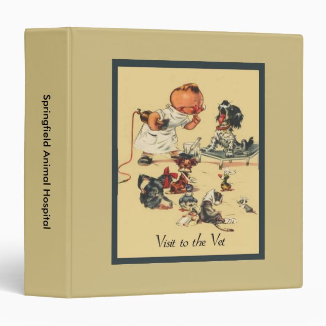 Vintage Veterinarian Visit to the Vet Custom Binder (Front/Spine)