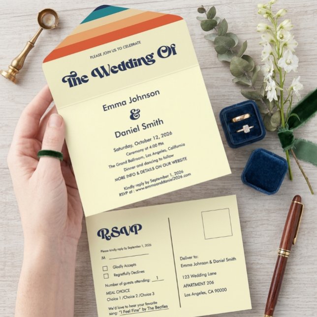 Vintage Vibes All‑in‑One Wedding Invitation (Creator Uploaded)
