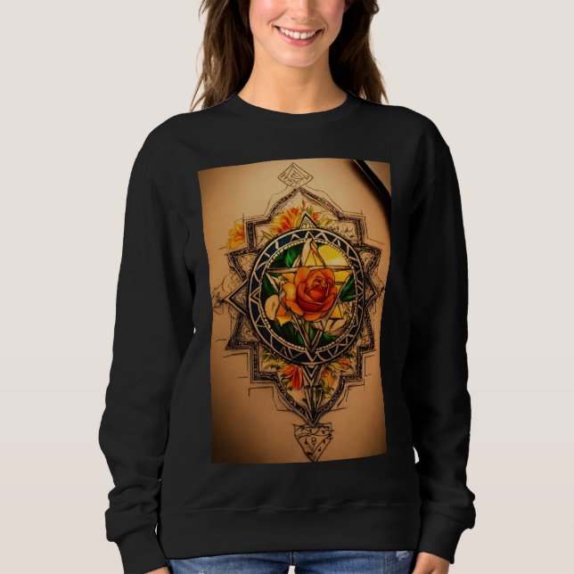 vintage vibes hand made art sweatshirt (Front)