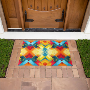 Vintage Vibes In Colours: Stylish Geometric Forms Doormat