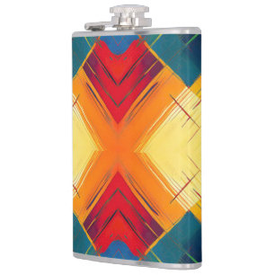 Vintage Vibes In Colours: Stylish Geometric Forms Hip Flask