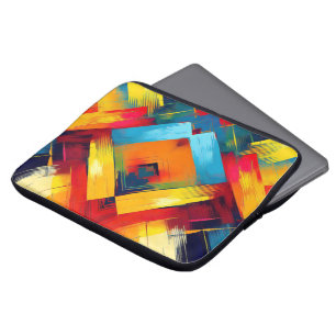 Vintage Vibes In Colours: Stylish Geometric Forms Laptop Sleeve