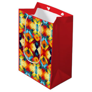 Vintage Vibes In Colours: Stylish Geometric Forms Medium Gift Bag