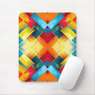 Vintage Vibes In Colours: Stylish Geometric Forms Mouse Pad