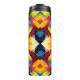 Vintage Vibes In Colours: Stylish Geometric Forms Thermal Tumbler