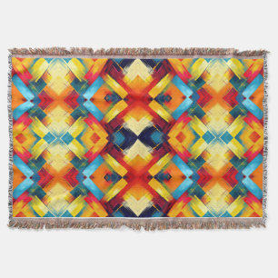 Vintage Vibes In Colours: Stylish Geometric Forms Throw Blanket