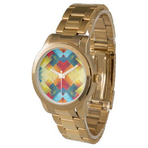 Vintage Vibes In Colours: Stylish Geometric Forms Watch