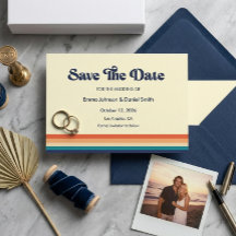 Vintage Vibes Save the Date invitation