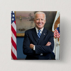 Vintage Vice President Joe Biden Portrait 2 Inch Square Button
