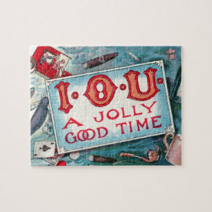 Vintage Vices Party, Gambling Drinking Smoking Jigsaw Puzzle