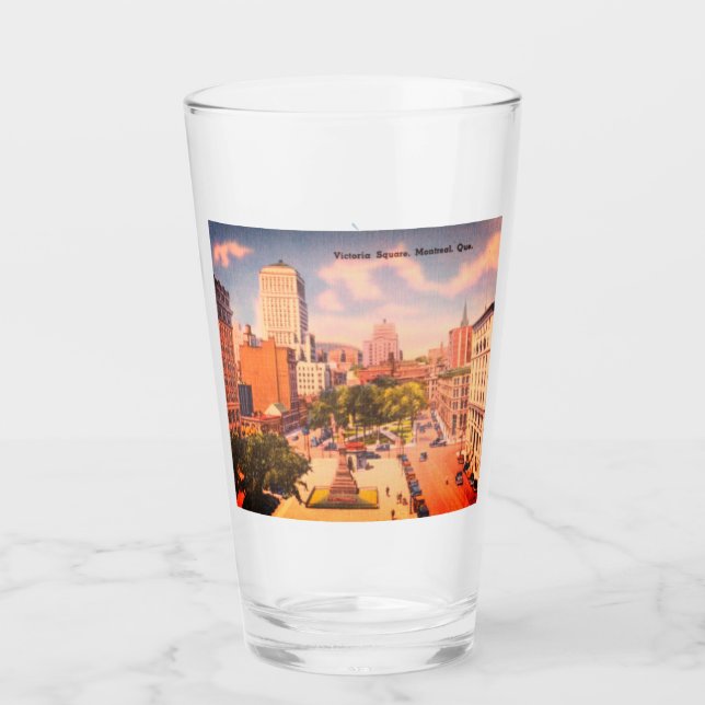 Vintage Victoria Square, Montreal, Quebec, Canada Glass (Front)