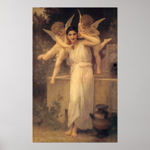 Vintage Victorian Angels, Youth by Bouguereau Poster