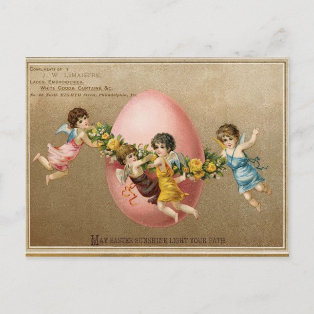 Vintage Victorian Angle Easter Holiday Postcard (Front)