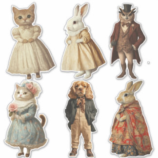 Vintage Victorian Anthropomorphism Animals