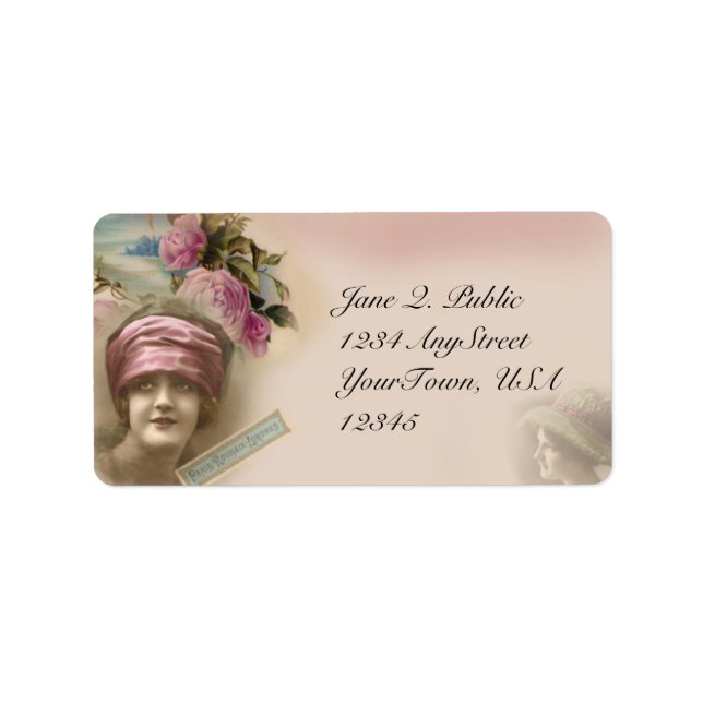 Vintage Victorian Antique Style Address Label (Front)