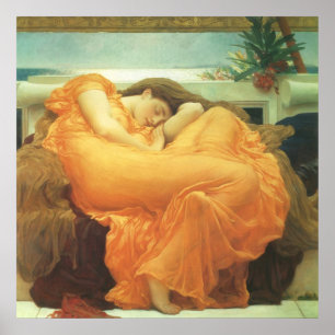 Vintage Victorian Art, Flaming June by Leighton Poster